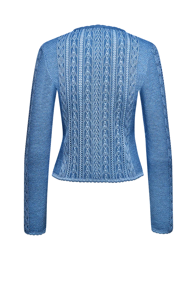 Jacke in plattiertem Strick