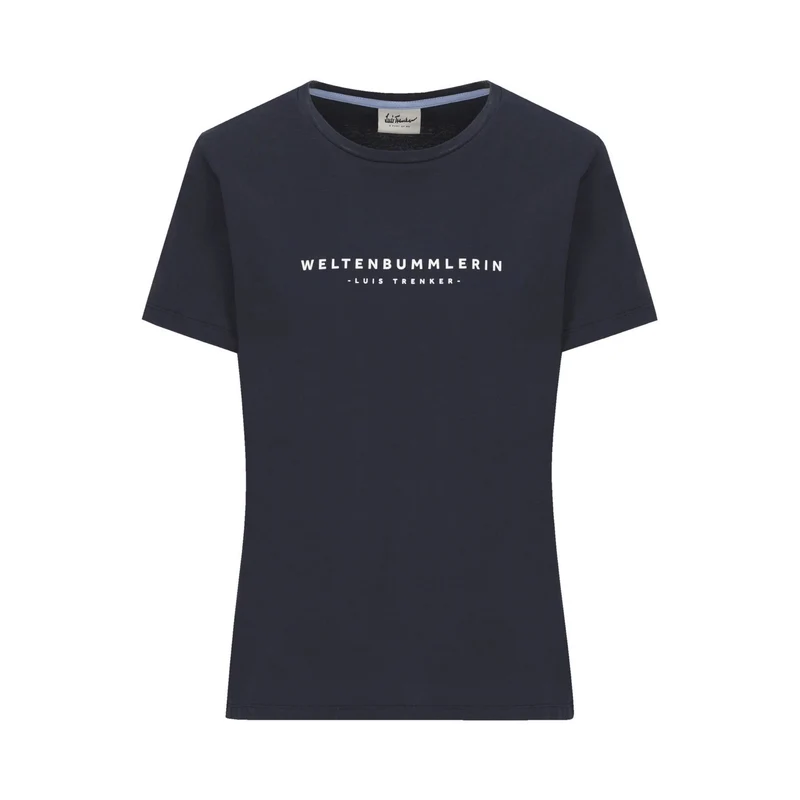 T-Shirt Weltenbummlerin in dunkelblau