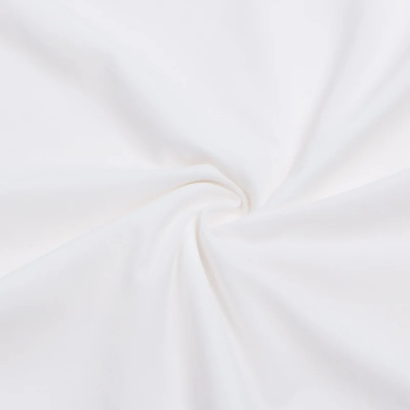 Weißer Kurzarm-Body – Gebürstetes Nylon, Rundhalsausschnitt & verstellbarer Schritt