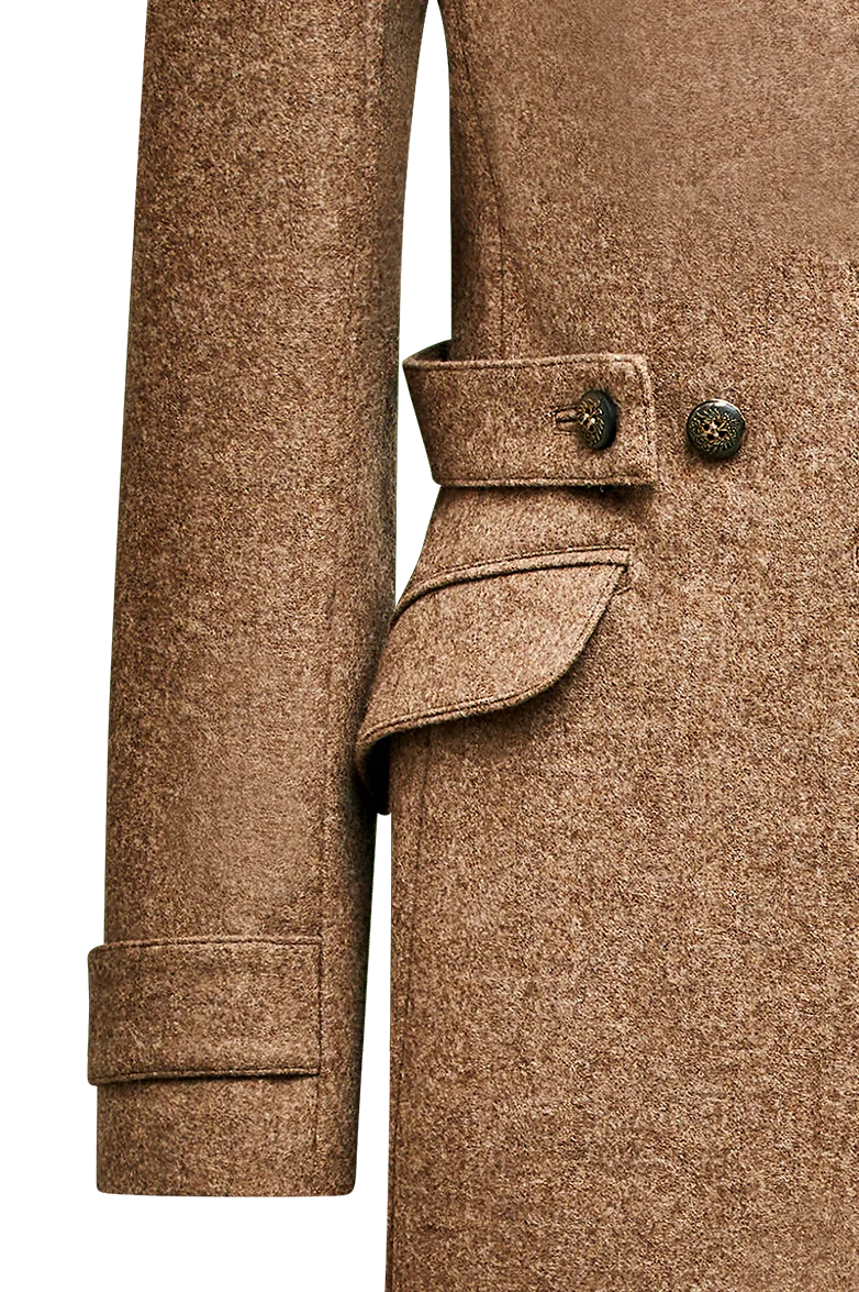 Mantel aus Loden mit Pelz