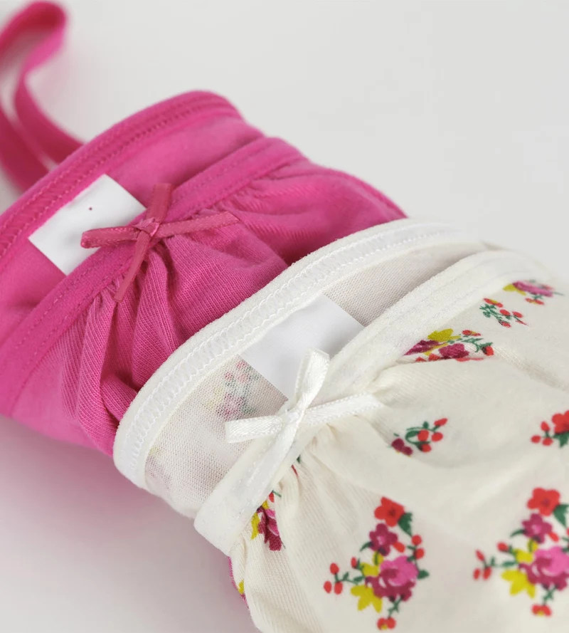 2er-Set Mädchen-BHs aus Stretch-Baumwolle in Rosa Ocker Les Pockets