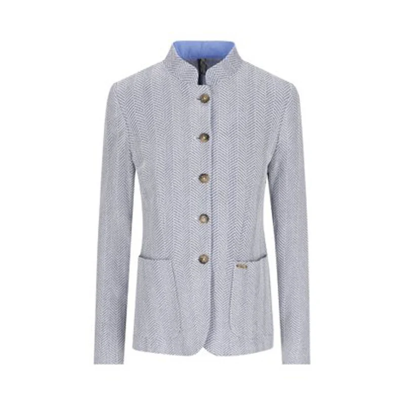 Blazer Luranda Fischgrat in weiss/himmelblau