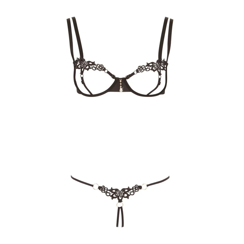 Damen BH Set minimal S-XL im Schritt ouvert "Raquel"