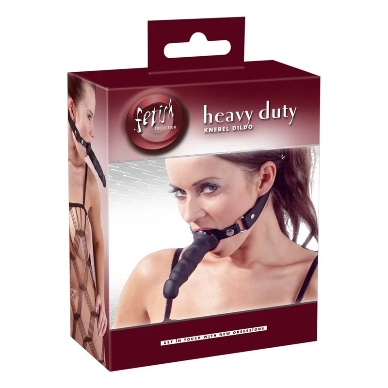 Leder-Imitat Knebel mit Dildo
