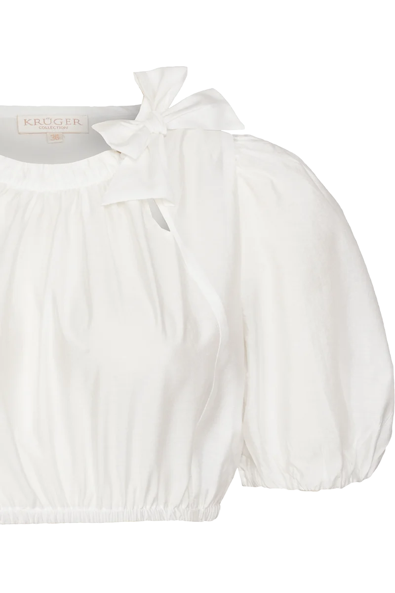 Dirndlbluse mit Schleife und Puffärmeln