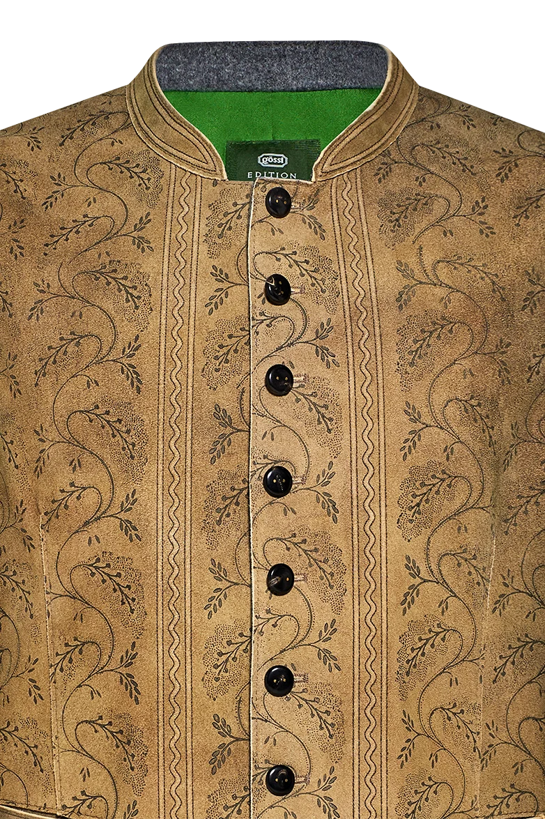 Gilet aus Leder mit Handdruck