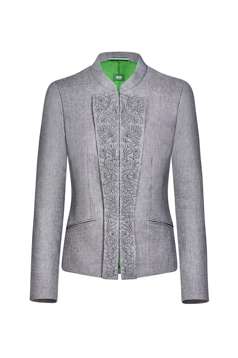 Jacke mit Lederhosen-Stickerei