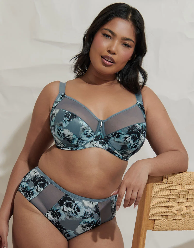Adella Kin Aura Full Brief Blue Floral Print
