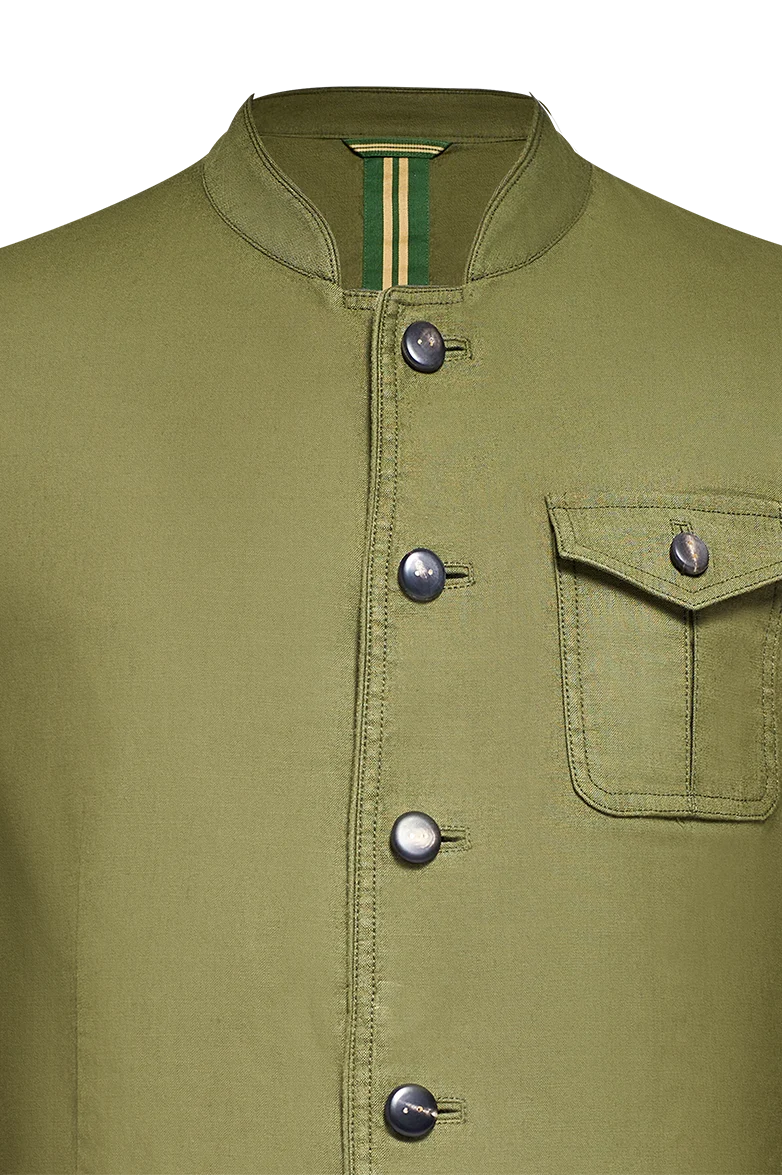 Patinierte Jacke aus Baumwolle/Leinen