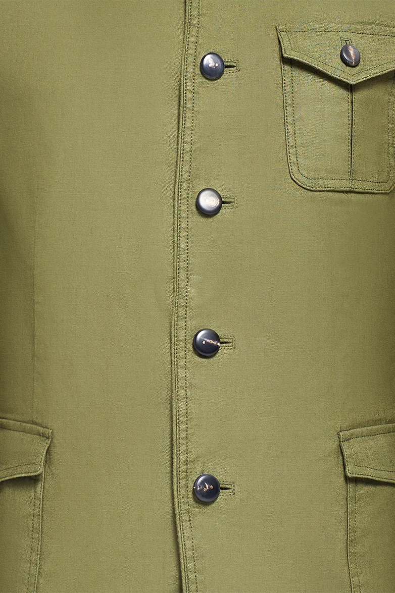 Patinierte Jacke aus Baumwolle/Leinen