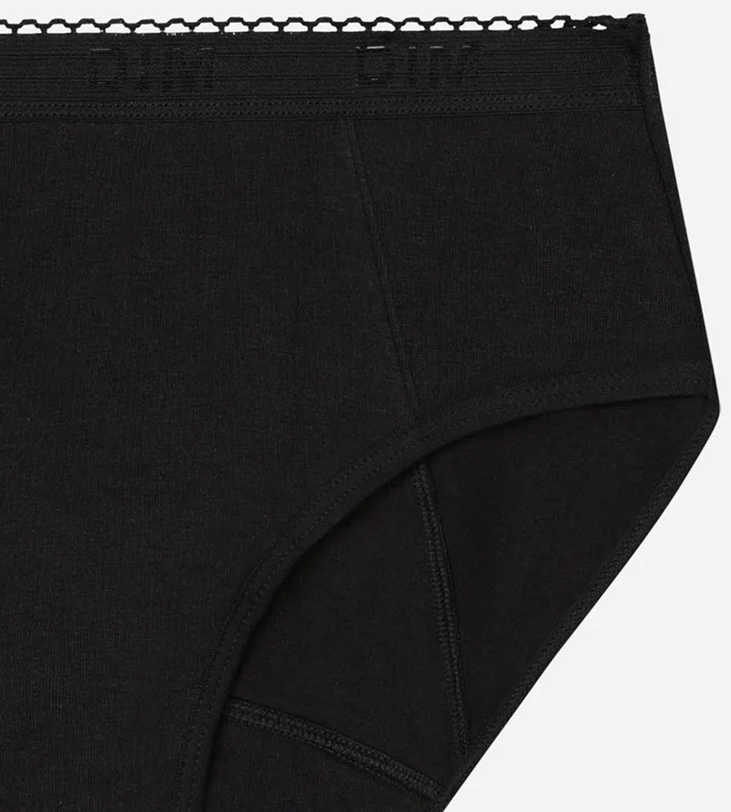 Menstruationsshorty aus Bio-Baumwolle Schwarz Sehr starke Blutung Dim Protect