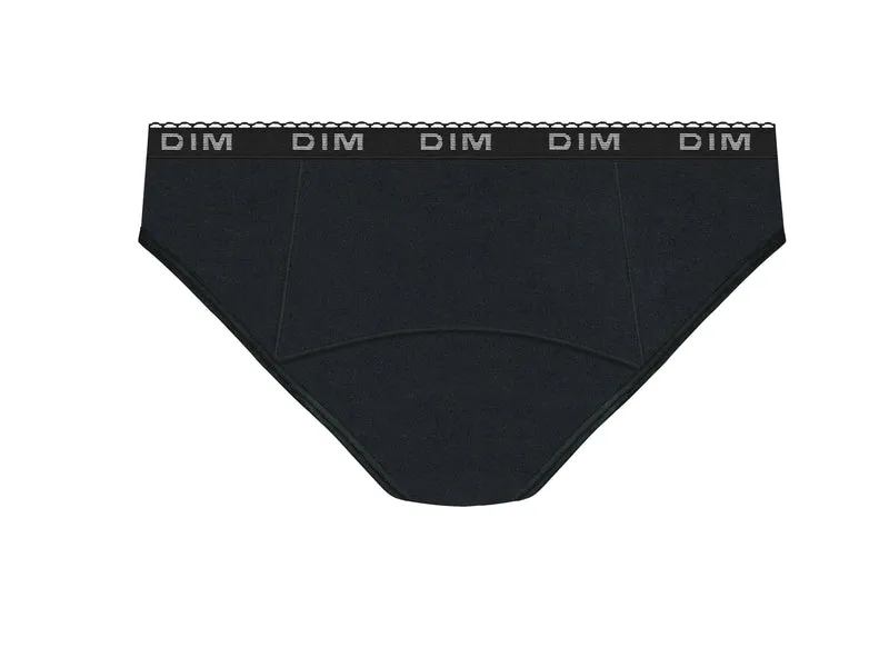 Waschbare Menstruationsunterhose aus Bio-Baumwolle Schwarz Sehr starke Blutung Dim Protect