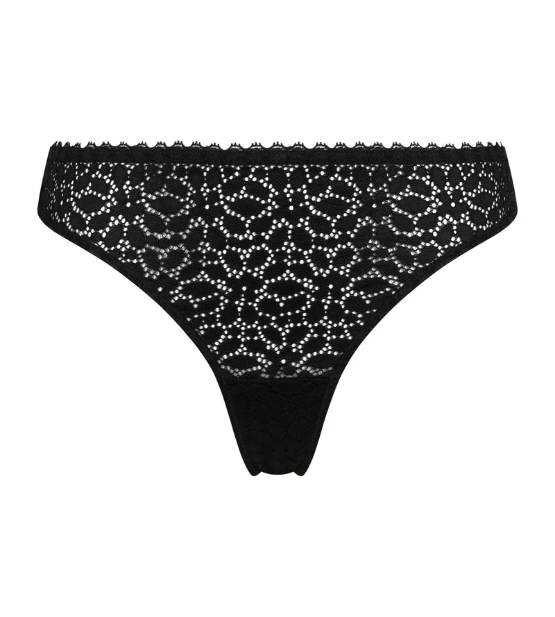 Tanga Frau Schwarz Dim Daily Spitze