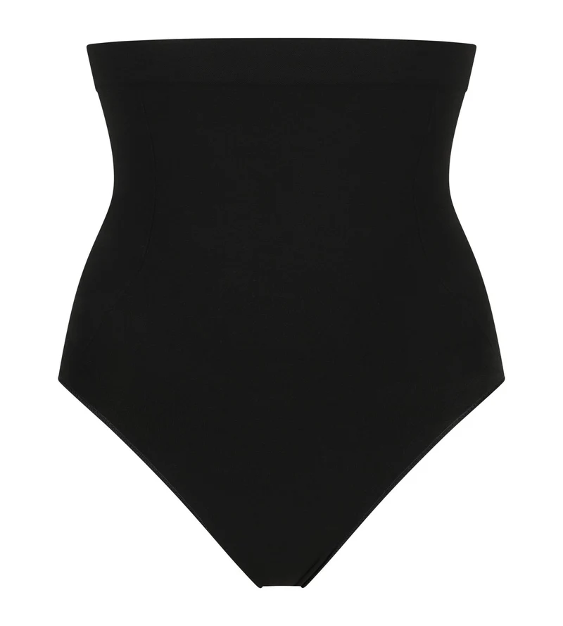 Slip, Damen, hohe Taille, zweite Haut Schwarz Dim Silhouette