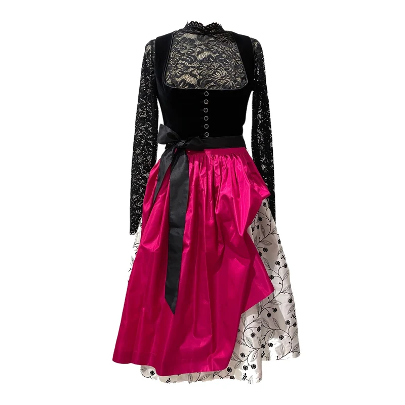 Tostmann Dirndl Bianca/Bessy in schwarz/pink