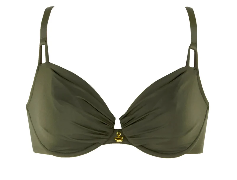 Lise Charmel Bademode – Sublime Drape Wired Bikini Kaki Paspelierung