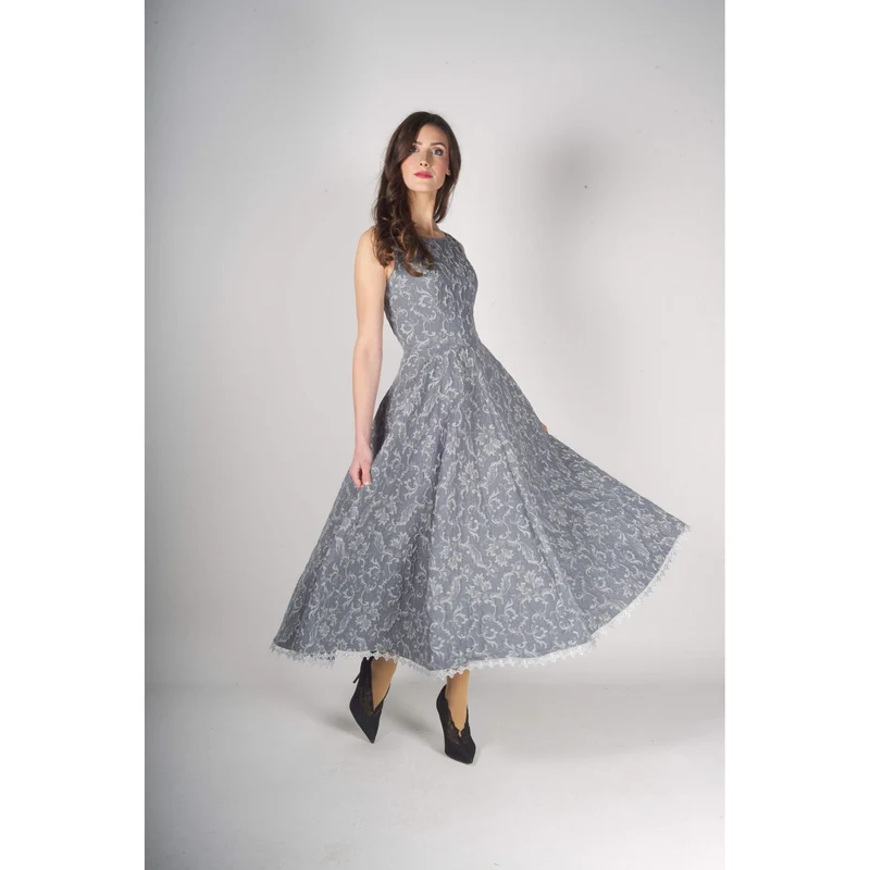 Kleid Matelassé in zinn