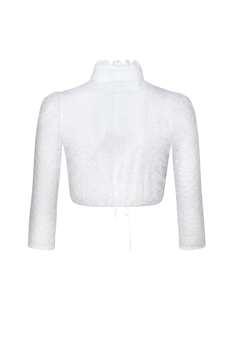 All-over bestickte Dirndlbluse