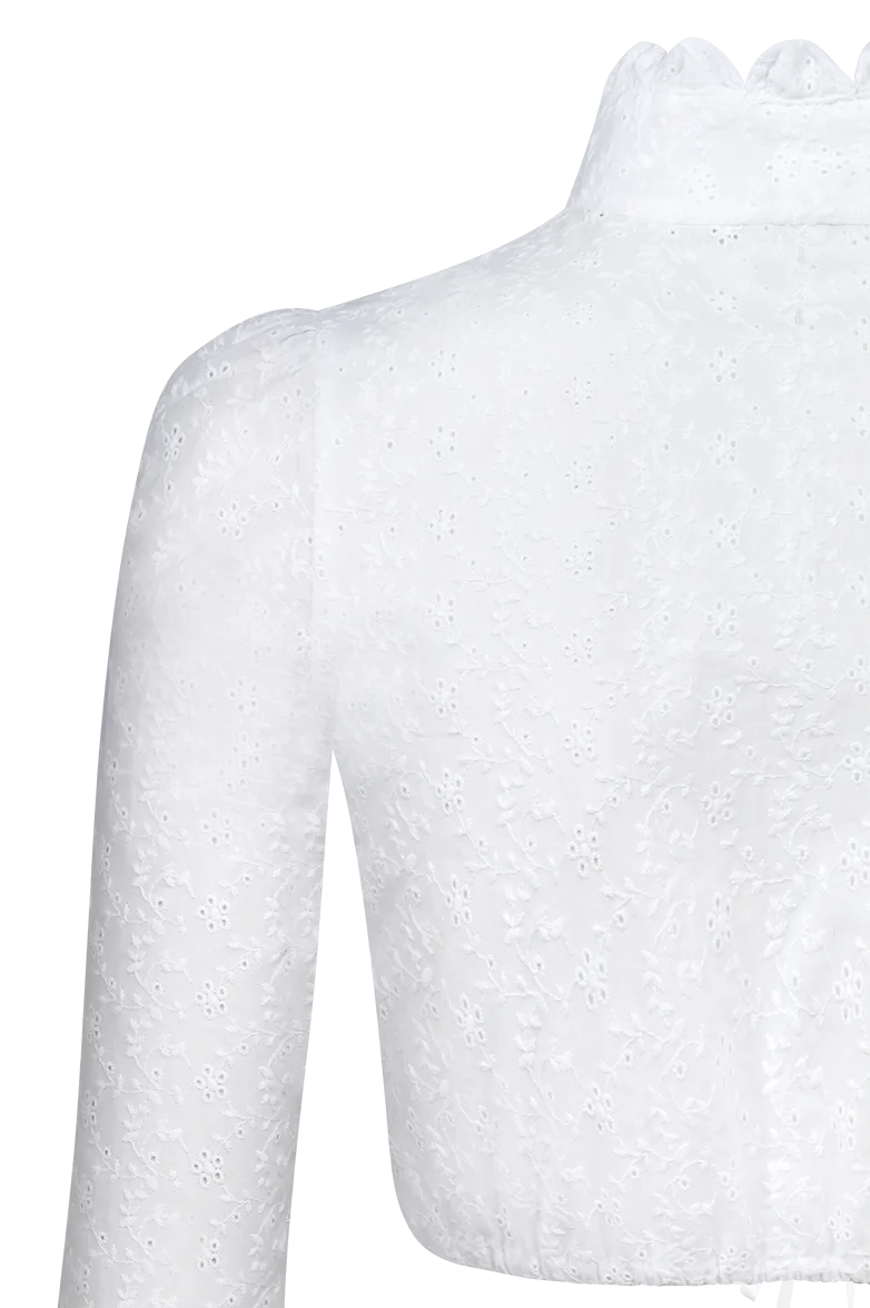 All-over bestickte Dirndlbluse