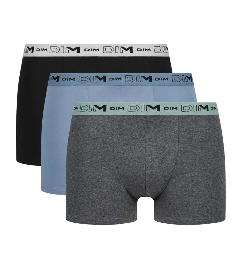 3er-Pack Boxershorts für Männer Grau Blau Schwarz Baumwolle Stretch Bio