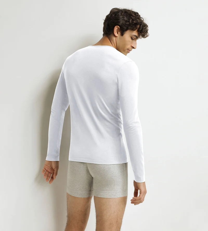 Herren-Langarmshirt Weiß Dim Thermal