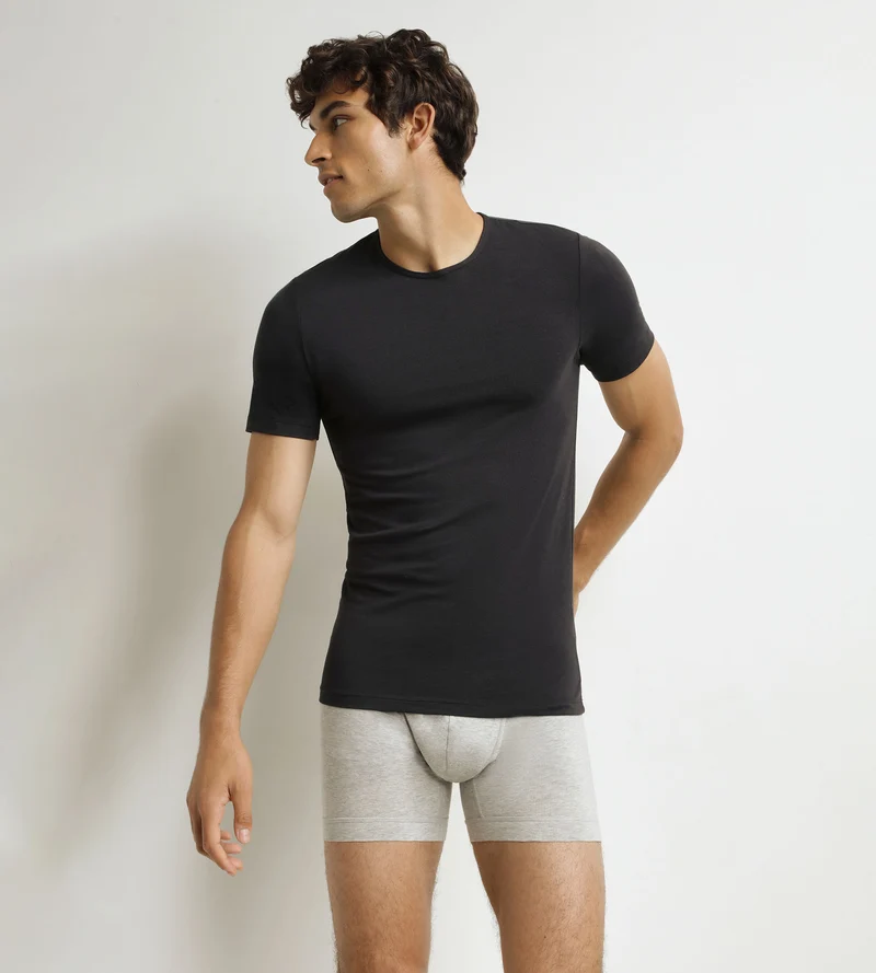 Herren-T-Shirt mit kurzen Ärmeln Schwarz Dim Thermal