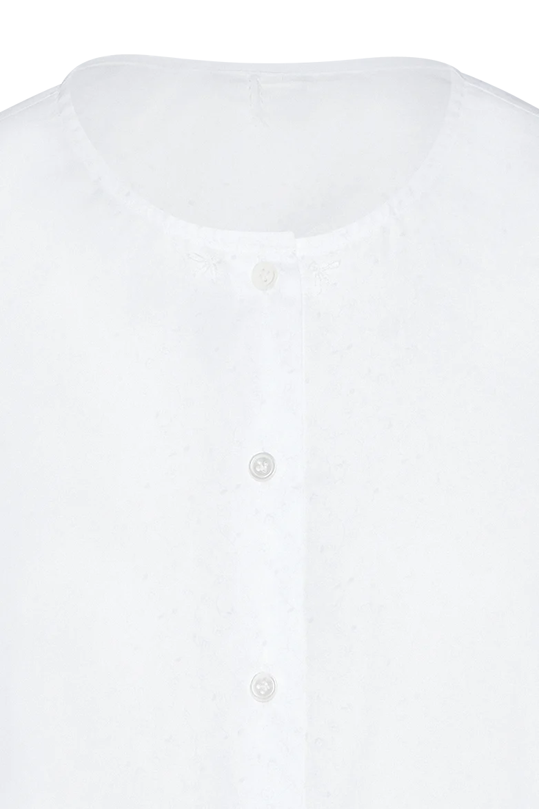 Klassische Bluse mit gestickter Margerite