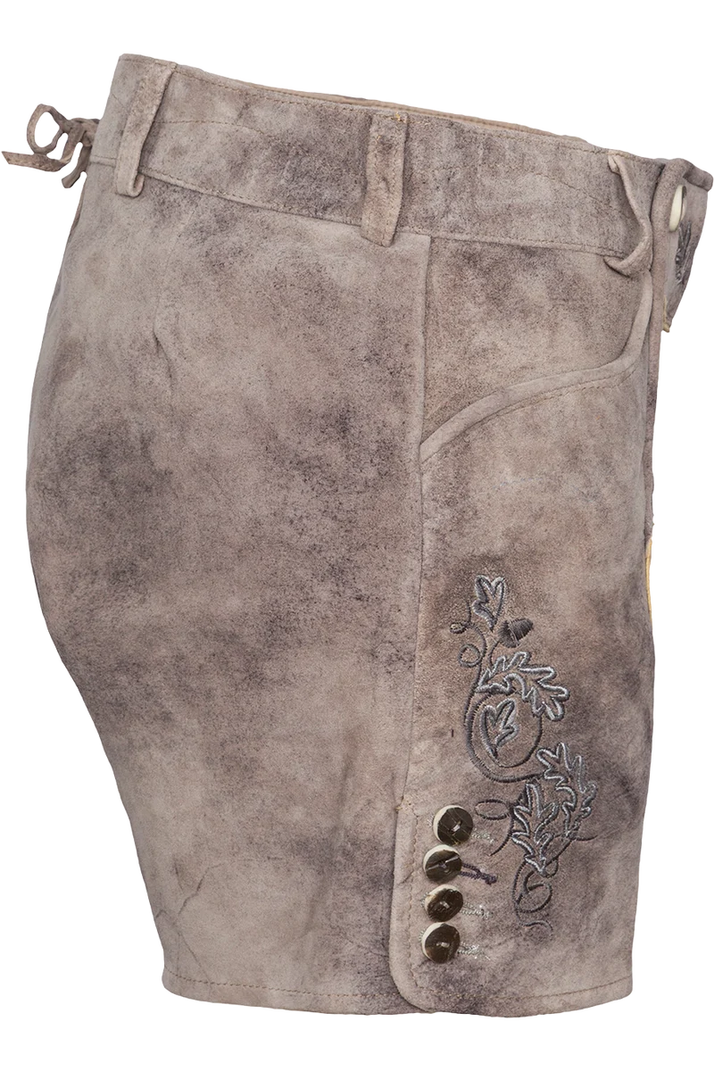 Damen Lederhosen-Shorts mit dekorativem Hosenlatz