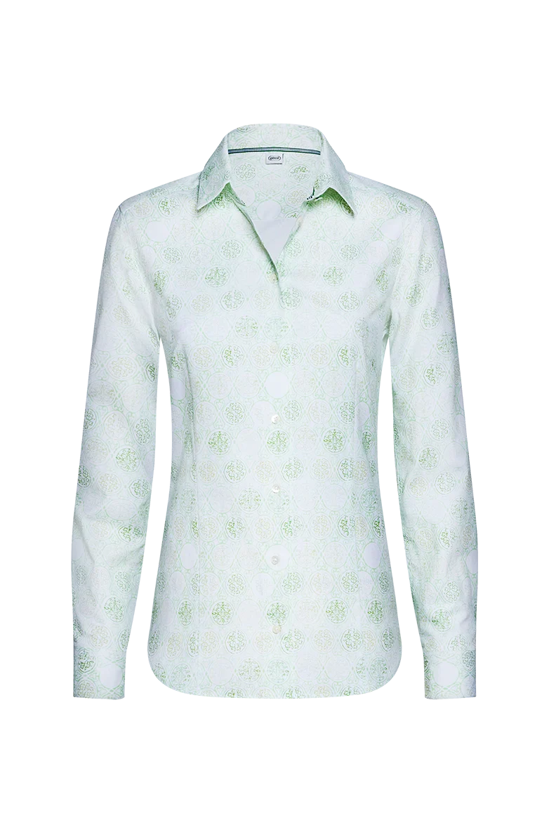 Bluse mit hand gedruckten Modeln