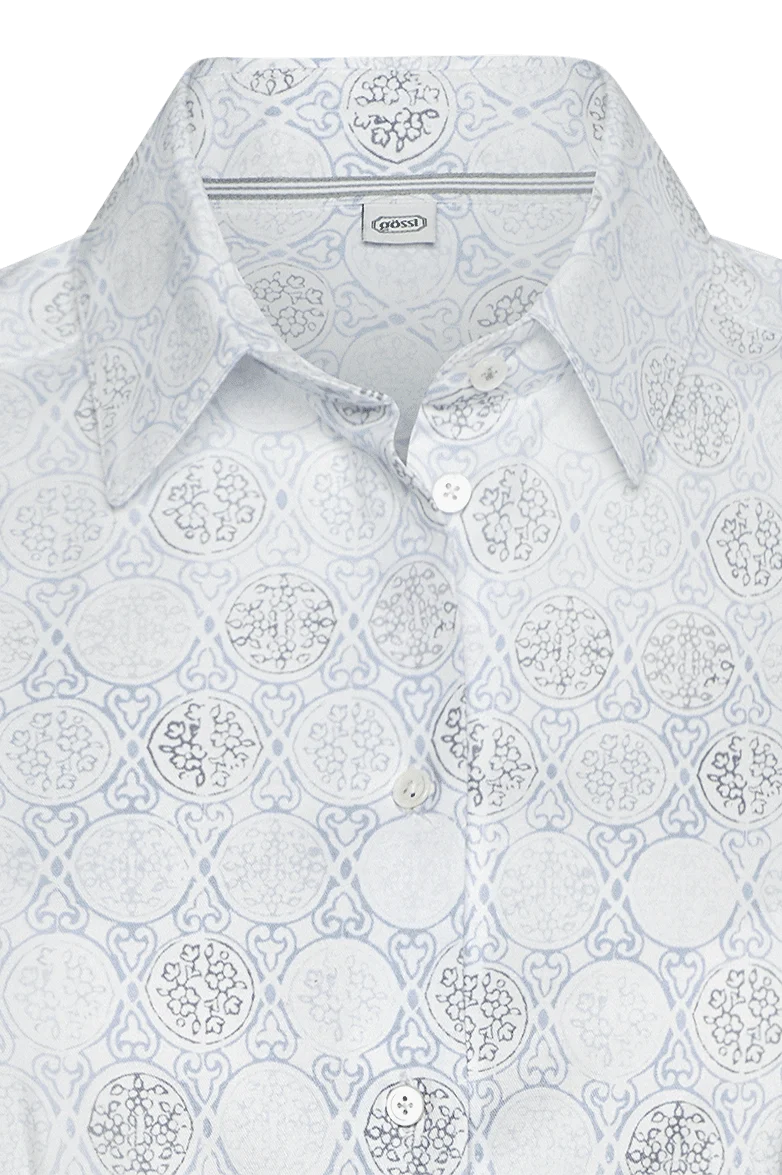 Bluse mit hand gedruckten Modeln