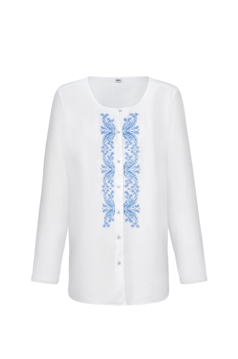 Bluse mit Paisley-Stickerei