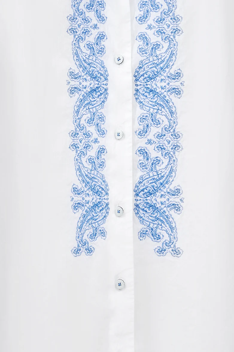 Bluse mit Paisley-Stickerei