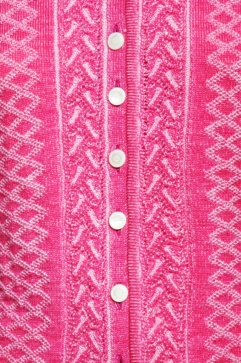 Plattierte Strickjacke mit Brokatmuster