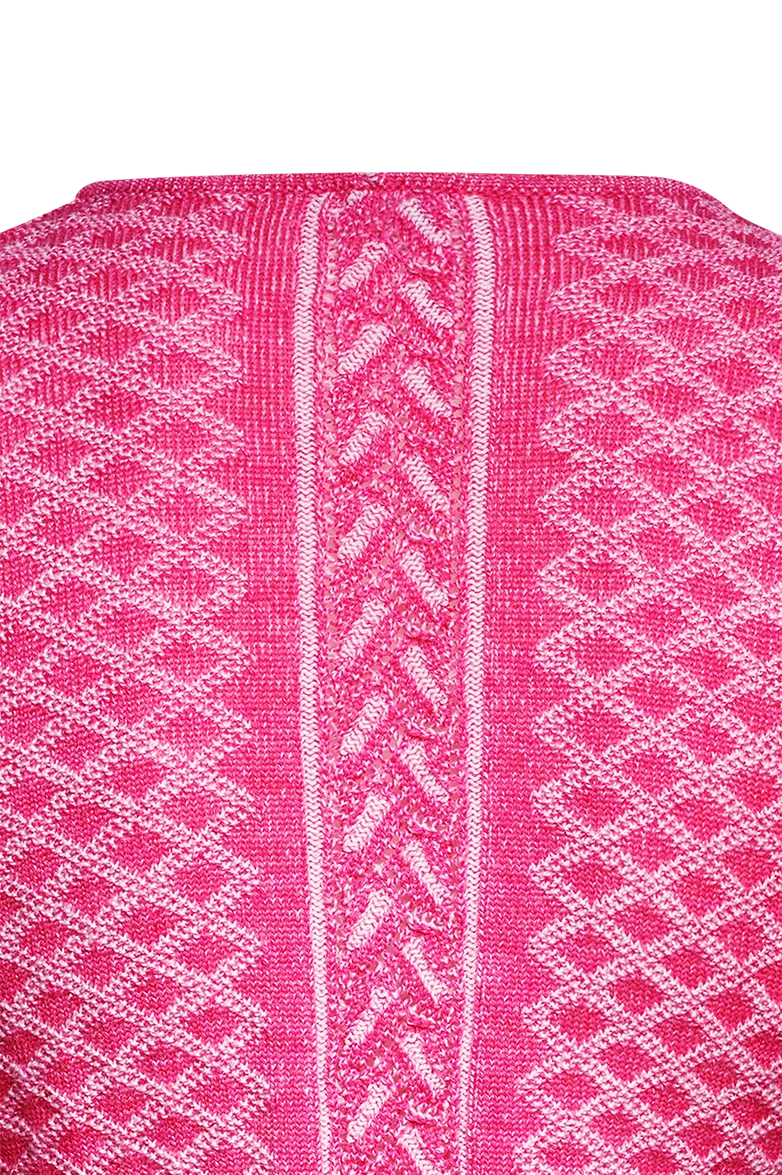 Plattierte Strickjacke mit Brokatmuster