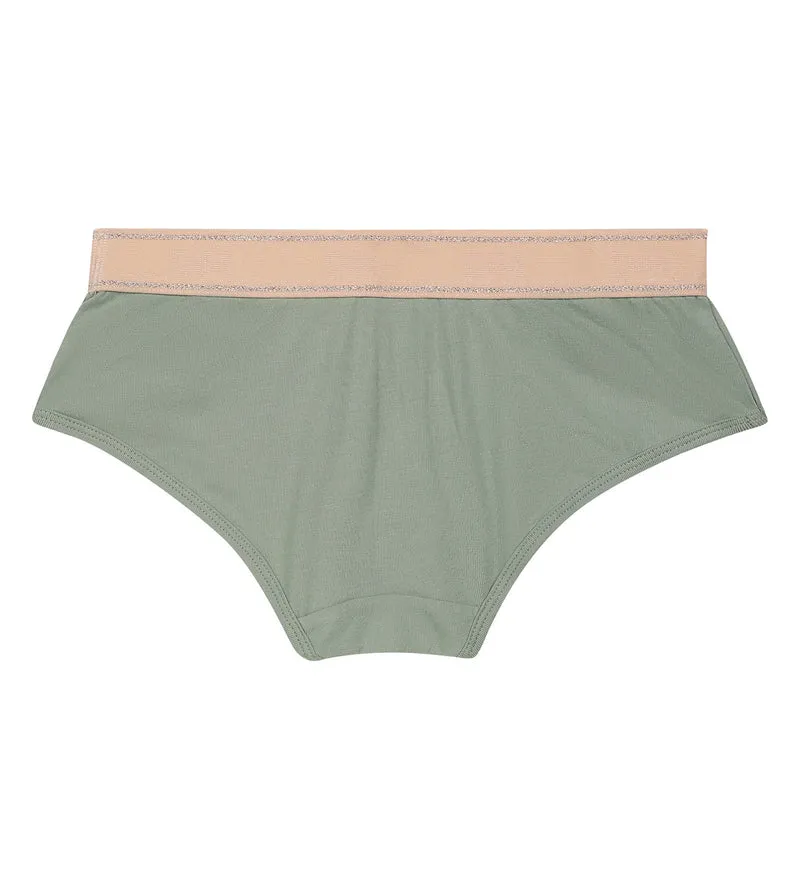 Shorty für Mädchen Salbeigrün und Rosa Dim Sport