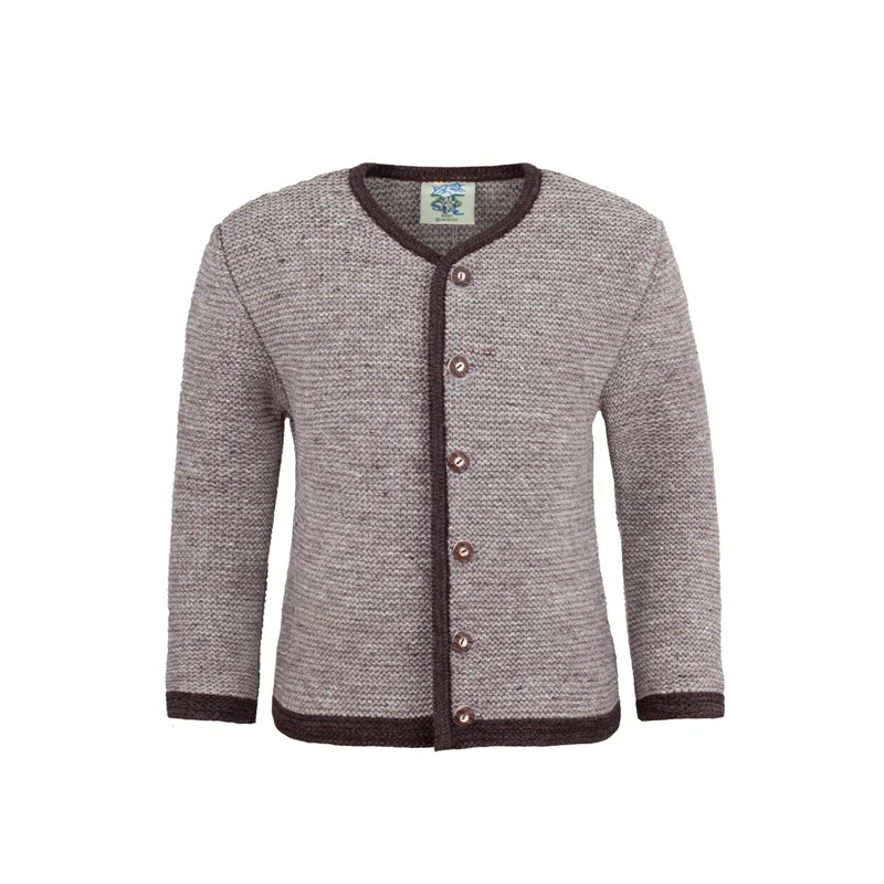 Buben Strickjacke Rundhals braun