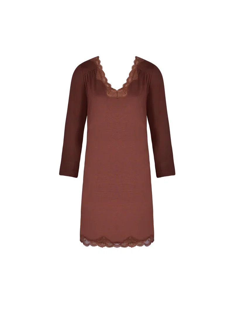 Antigel von Lise Charmel – Simply Perfect Long Short Sleeved Nighty Chataigne