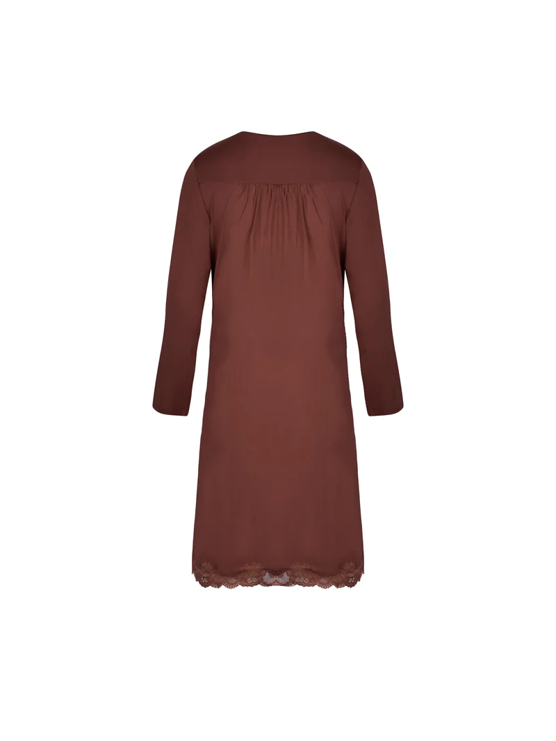 Antigel von Lise Charmel – Simply Perfect Long Short Sleeved Nighty Chataigne