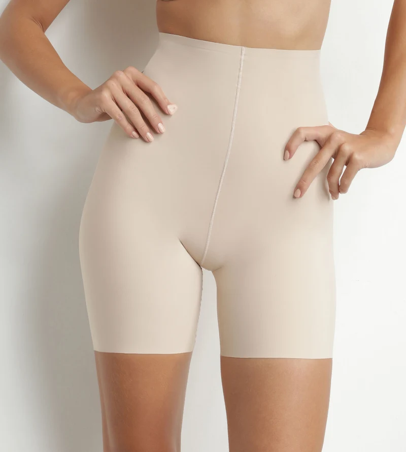Hautfarbener nahtloser Mikrofaser-Radlerhose für Damen – DIM Silhouette Invisible