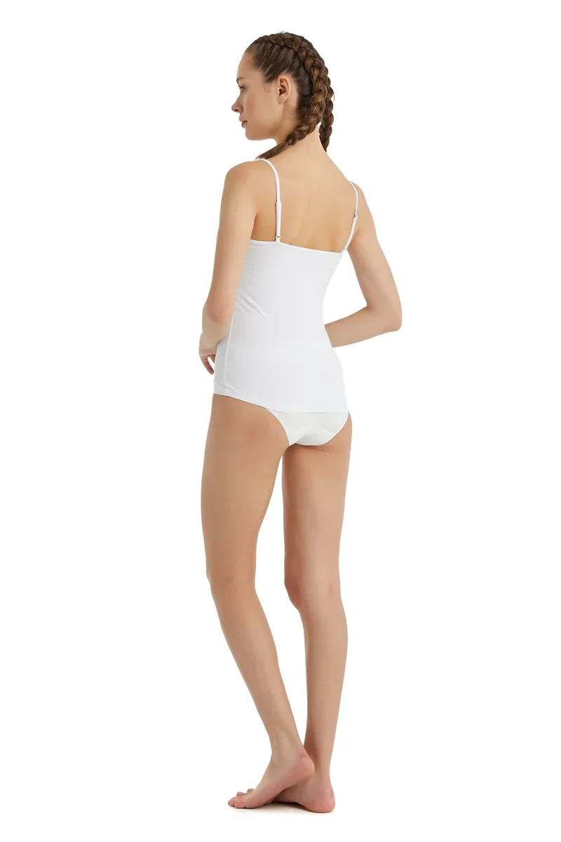 Blackspade - Comfort Classics Spaghetti-Top aus Spitze, Weiß
