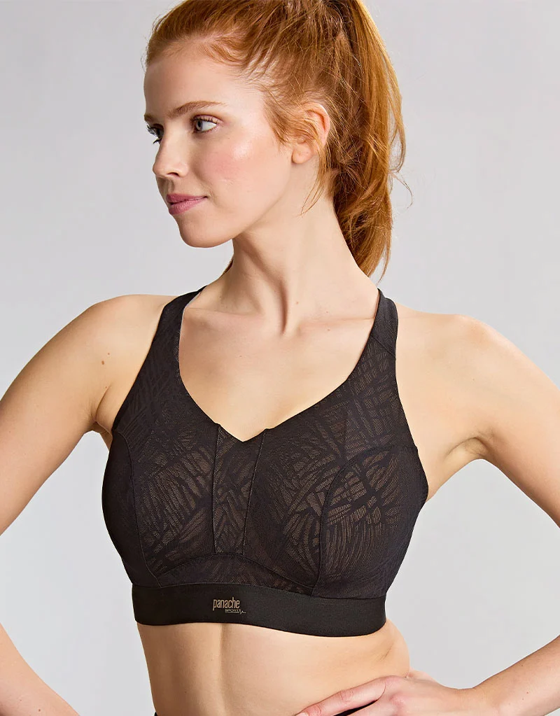 Panache Endurance Non-Padded Sports Bra Black/Latte