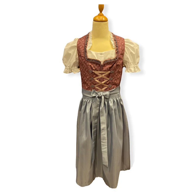 Bergweiss Kinder Dirndl in rot/beere