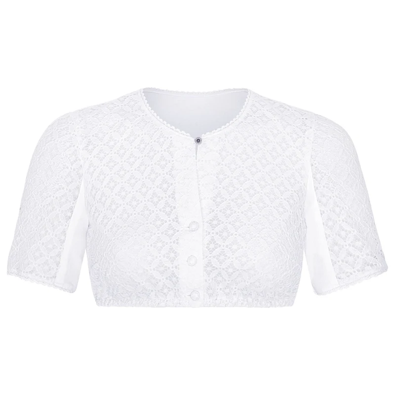 Dirndlbluse Augenstern Stretch in weiß