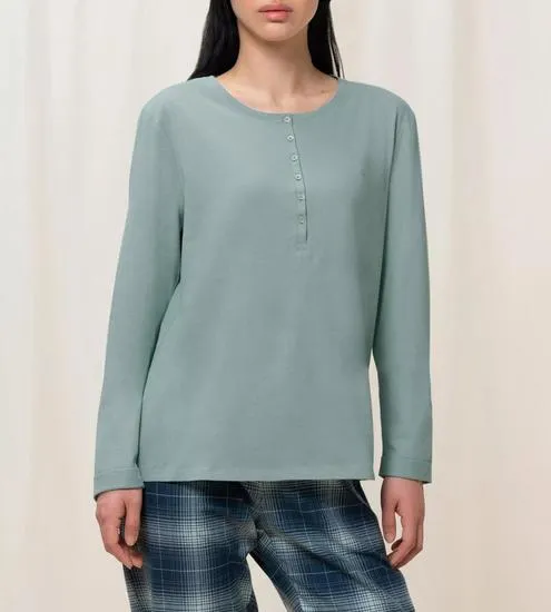 Triumph Mix & Match Langarm TOP Buttons misty turquoise