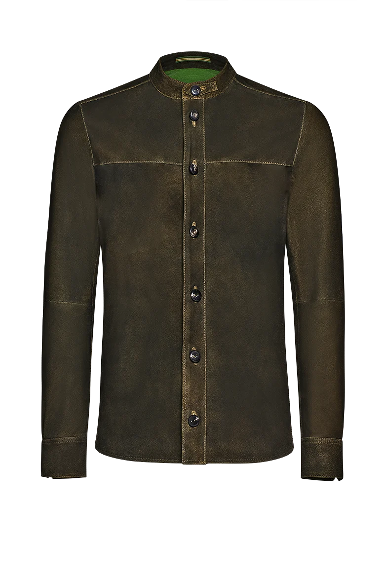 Shirtjacket in Leder