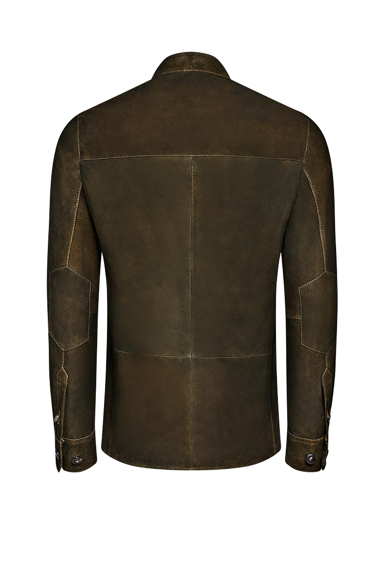 Shirtjacket in Leder