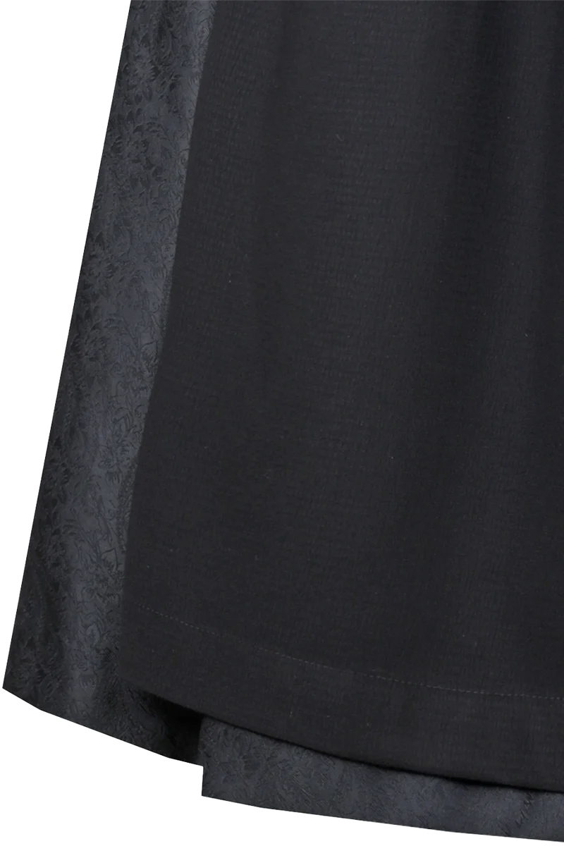 Midi-Dirndl mit eckigem Ausschnitt und Häkelspitze und Strassschürzenband