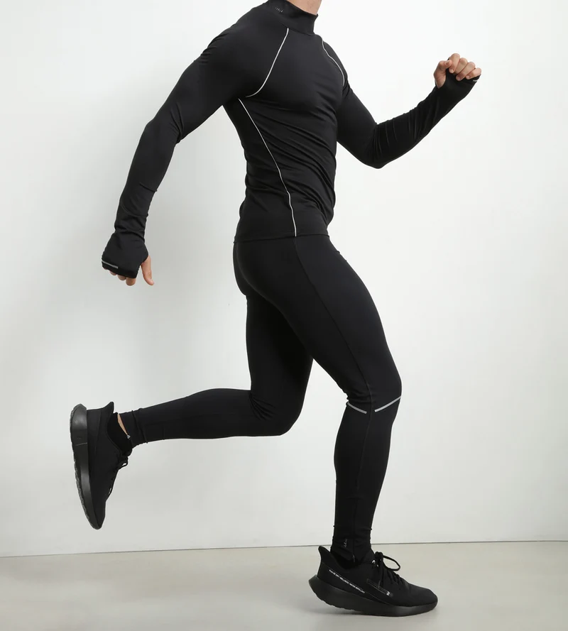 Dim Move verstellbare Sportleggings für Herren aus Mikrofaser in Schwarz