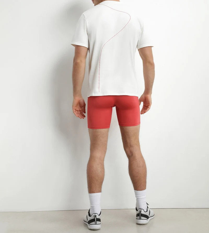 Dim Move lange Boxershorts für Herren aus Mikrofaser und Mesh in Signalrot