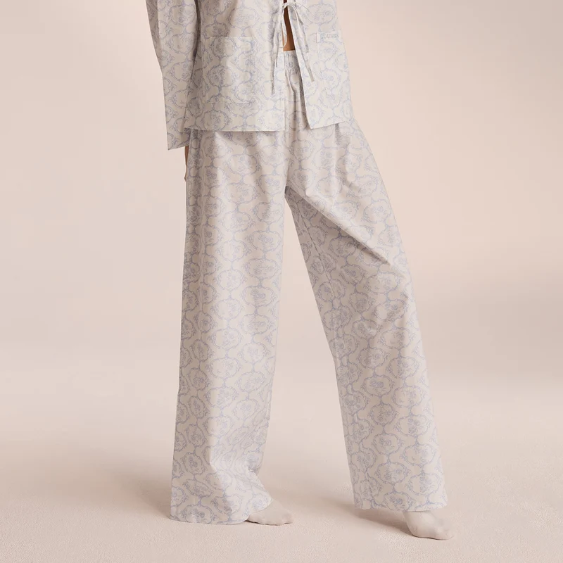 Baumwoll-Pyjamahose - Blau